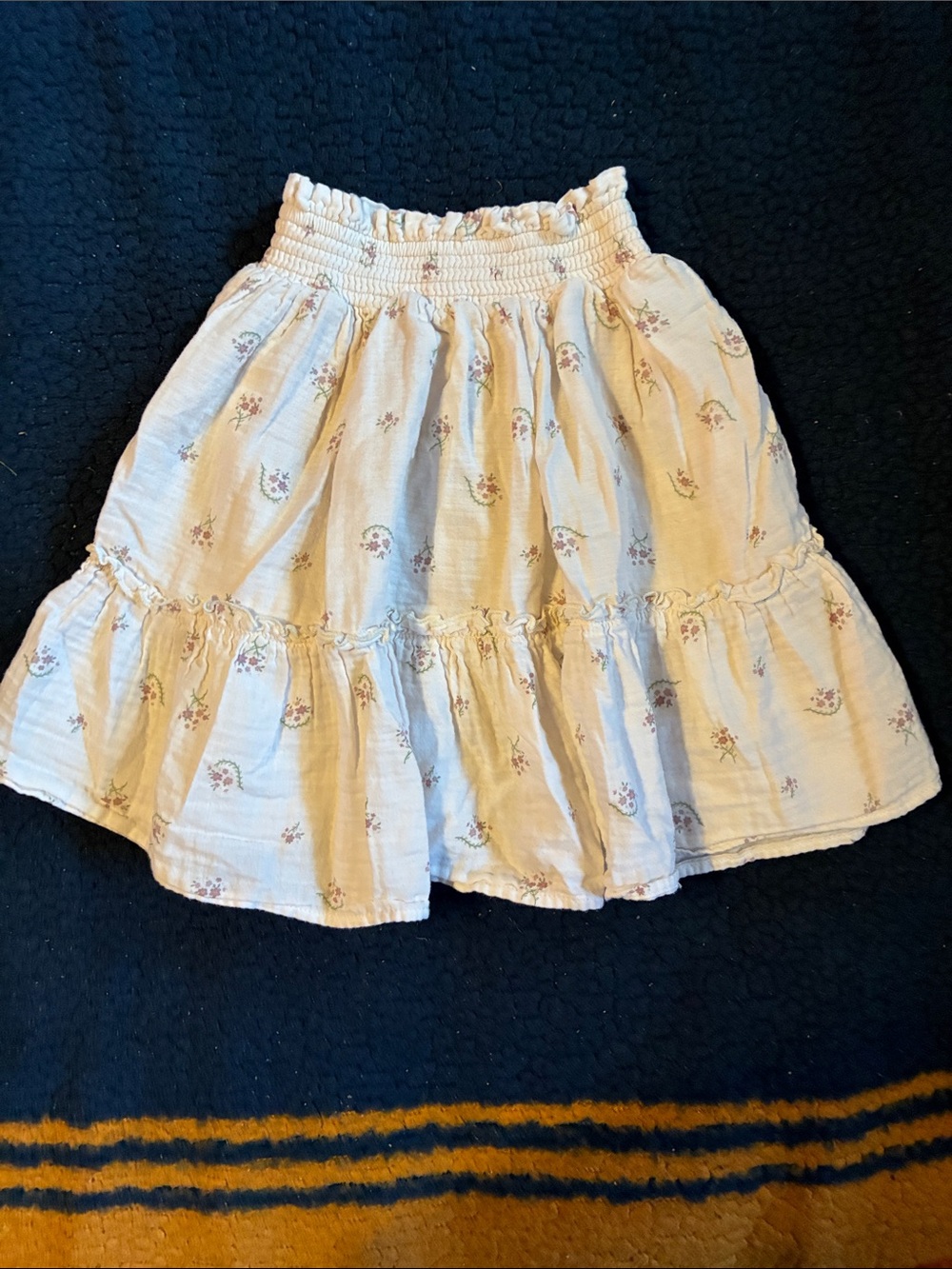 Easy peasy Kids Cream Floral Tiered Skirt with Smocked Waist